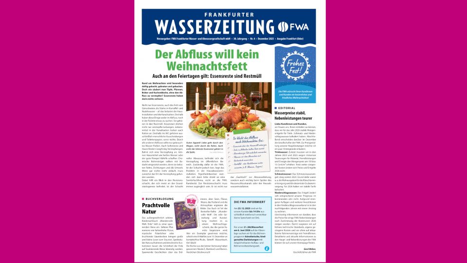 Titelblatt der 4. Ausgabe 2025 der Frankfurter Wasserzeitung